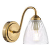 Glynis Wall Light Antique Bronze/Ribbed Glass picture with switched on light