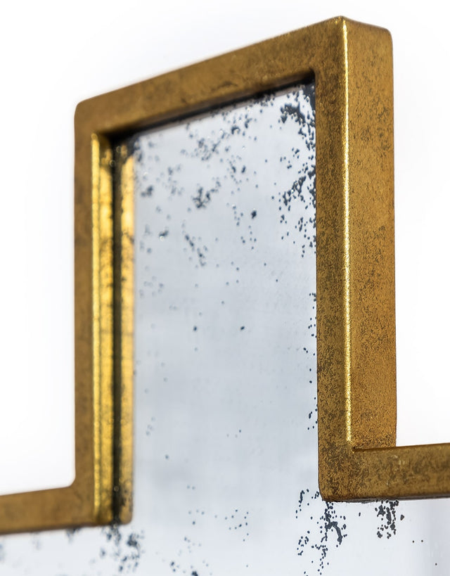 Gold Antiqued Cross Wall Mirror