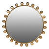 Bobble Edge Round Wall Mirror Gold picture on the white background