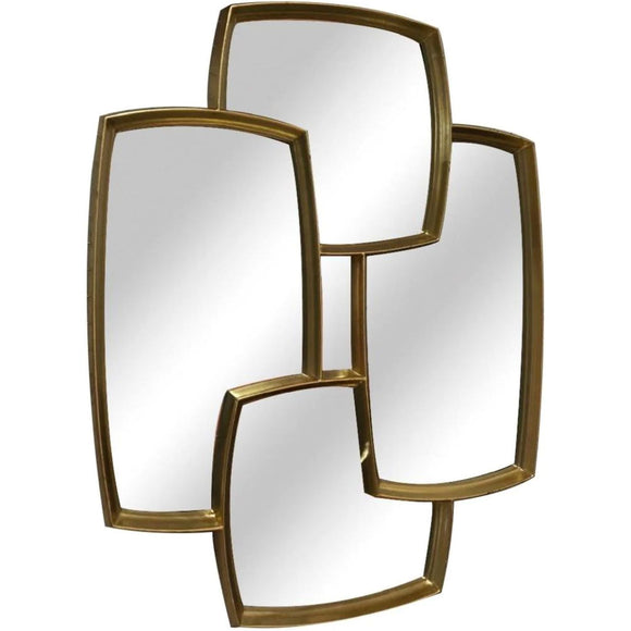 Elegant mirror with gold frame.