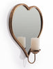 Gold Heart Wall Mirror with Candle Holder