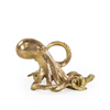 Decorative wine bottle holder featuring a stylish gold octopus design.