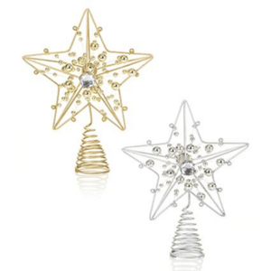 Elevate your holiday tree with the choice of a Gold or Silver Star Christmas Tree Topper. Add a touch of elegance and festivity to your Christmas decor with this classic and timeless tree topper. 