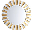 "Elegant Gold Round Mirror GD001 enhancing living space"
