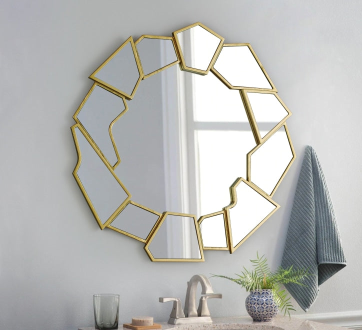 Gold Round Mirror GD002
