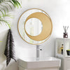 Contemporary Round Mirror with a Luxurious Gold Frame
