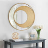 Beautiful Living Room Mirror Featuring a Chic Gold Design
