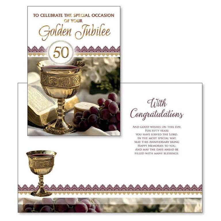 Golden Jubilee Card Chalice and Grapes