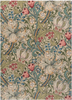 Morris & Co Golden Lily Floral Rug Green Red picture of the rug floral design