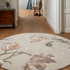 Laura Ashley Gosford Floral Rug Natural/Sage Green Round lifestyle picture in the hallway