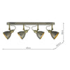 Flush semi flush ceiling lights Governor 4 Light Bar Spotlight

