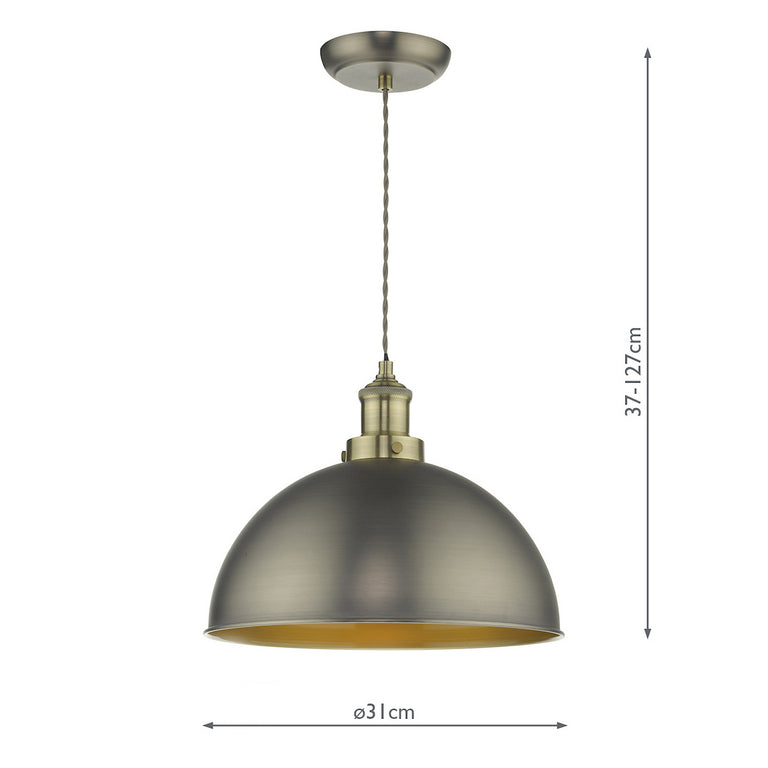 Governor Pendant Antique Chrome Antique Brass - Home Decor Collection