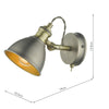 Governor Single Wall Spotlight lighting fixture with toggle switch design

