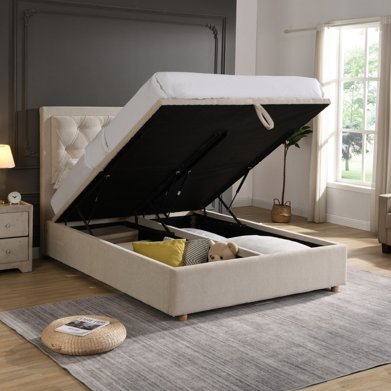 Grace King Bed with Fabric Headboard