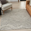 Nourison Graceful Rug GRU01 Grey lifestyle picture in the living room