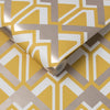 "Elegant geometric wallpaper art with metallic glimmer from Graham & Brown."

