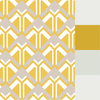 "Beau Dazzle wallpaper design featuring geometric shapes and a modern mustard palette."

