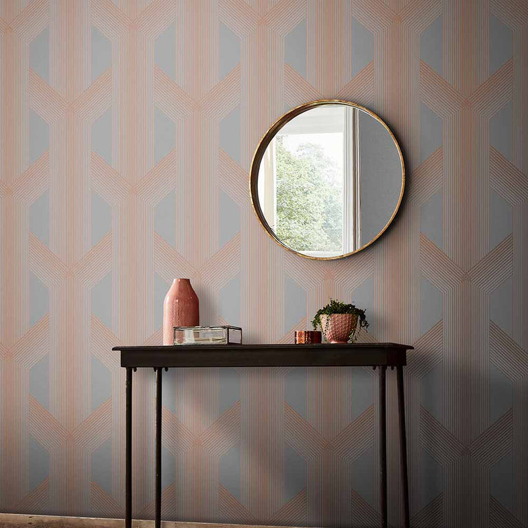 Graham & Brown Grey & Rose Gold Wallpaper