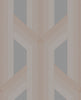 Elegant geometric wallpaper featuring Graham & Brown Lagom Geo Grey & Rose Gold design.