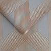 Contemporary Graham & Brown wallcoverings with a modern grey and rose gold geometric design.