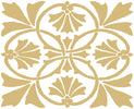 Elegant Graham & Brown wallcovering with intricate gold detailing.