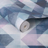 Transform your space with geometric wallpaper – Graham & Brown Dimension Steel Blue.
