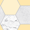 Modern geometric wallpaper with a yellow honeycomb design by Graham & Brown.
