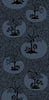 Dark tree wallpaper featuring intricate botanical silhouettes.
