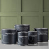 Premium-quality wall paint in a relaxing and modern green hue.
