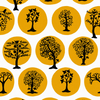 Elegant wallpaper featuring a tree design – Graham & Brown Party Land Mustard
