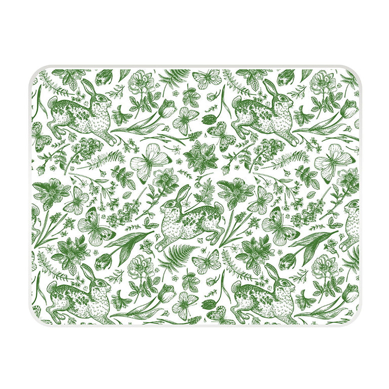 Green Botanical Glass Worktop Protector 40 x 30cm