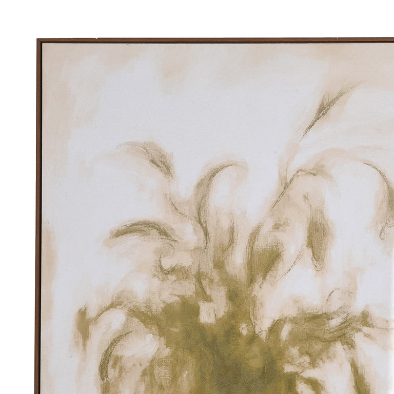 Green Botanical Vase Framed Canvas 140 x 100 cm
