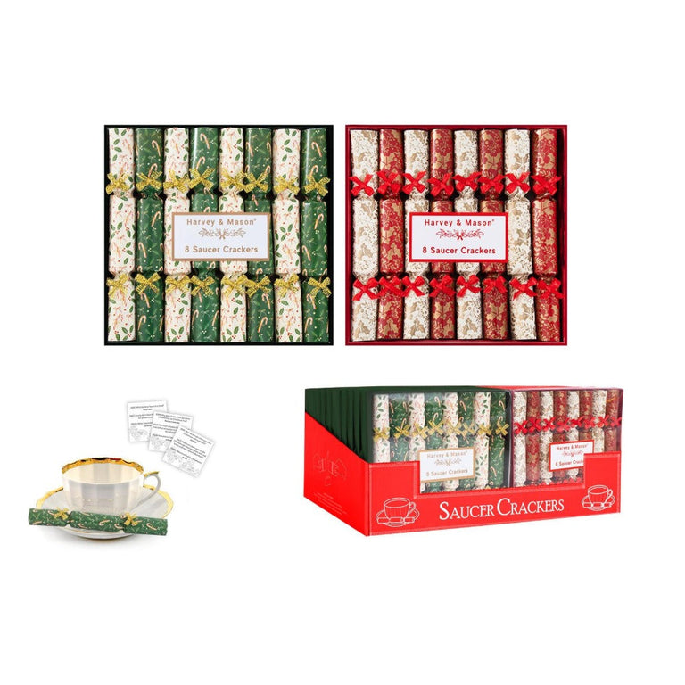 Green and Red Christmas Cracker Saucers