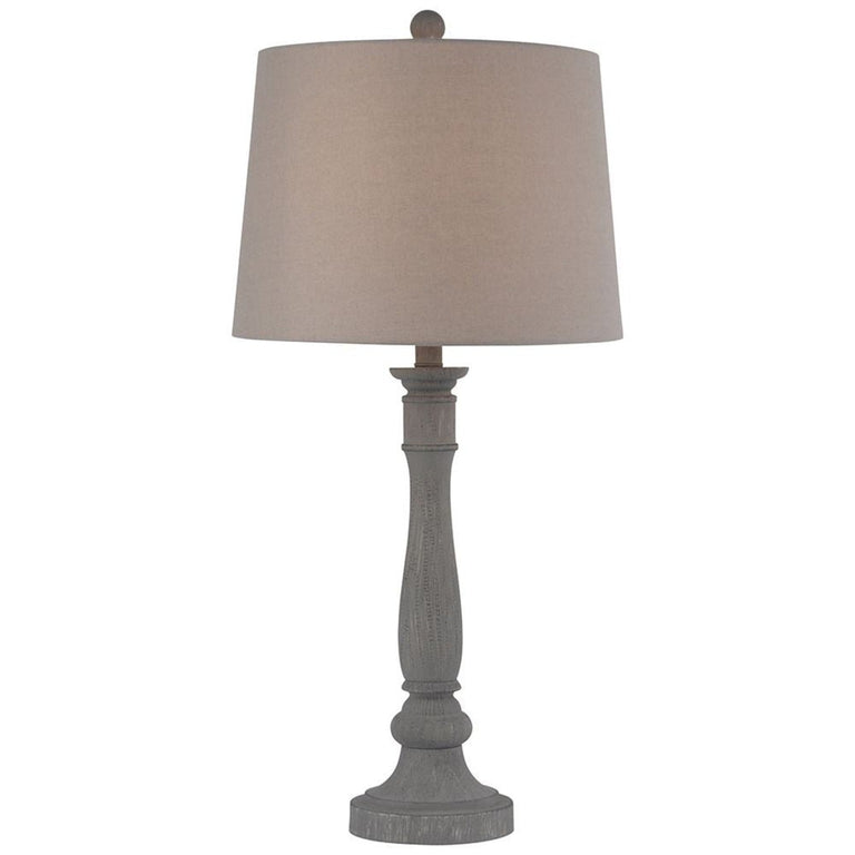 Grey Column Table Lamp
