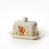 Hand painted ceramic Highland Cow Floral Butter Dish