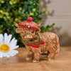 Rustic Highland Cow With Tartan Beret
