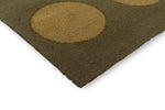 Brink & Campman Habitat Festival Dots Outdoor Rug Olive Green hand-tufted rug with a low pile