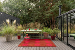 Brink & Campman Habitat Festival Dots Outdoor Rug Red lifestyle picture outside