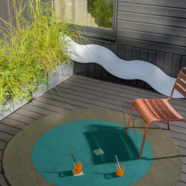 Brink & Campman Habitat Festival Outdoor Rug Aqua Round
