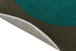 Brink & Campman Habitat Festival Outdoor Rug Aqua Round with a polypropylene backing