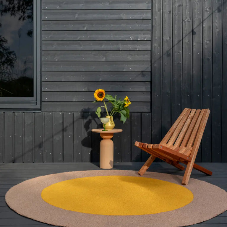 Brink & Campman Habitat Festival Outdoor Rug Yellow Round