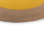 Brink & Campman Habitat Festival Outdoor Rug Yellow Round hand-tufted rug in a yellow and taupe colors