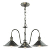 Hadano 3 Light Pendant Antique Chrome and Antique Pewter industrial ceiling light