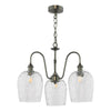 Hadano 3 Light Pendant Antique Chrome and Glass picture on the white background