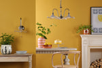 Hadano 3 Light Pendant Antique Chrome and Glass Floral Shades perfect for traditional and classic interiors