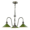 Hadano 3 Light Pendant Antique Chrome and Matt Green picture on the white background