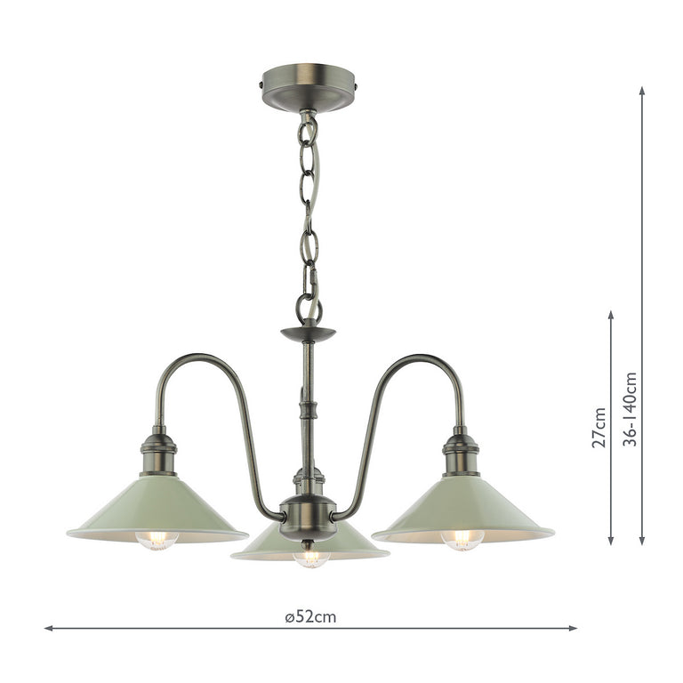 Hadano 3 Light Pendant Ceiling Lighting Antique Chrome & Taupe – Elegant Modern Lighting Collection Fixture