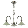 Hadano 3 Light Pendant Antique Chrome and Matt Taupe hanging ceiling light in industrial design