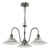 Hadano 3 Light Pendant Antique Chrome and Glass picture on the white background