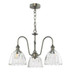 Hadano 3 Light Pendant Antique Chrome and Glass picture on the white background